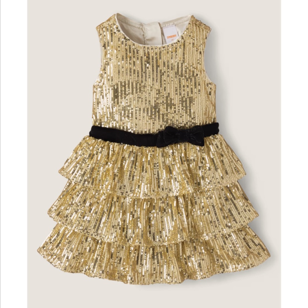 Gymboree Girls Sequin Bow Tiered Dress - Size 12 ~ Royal Metallic